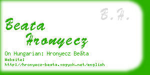 beata hronyecz business card