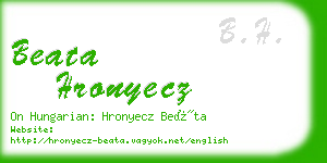 beata hronyecz business card